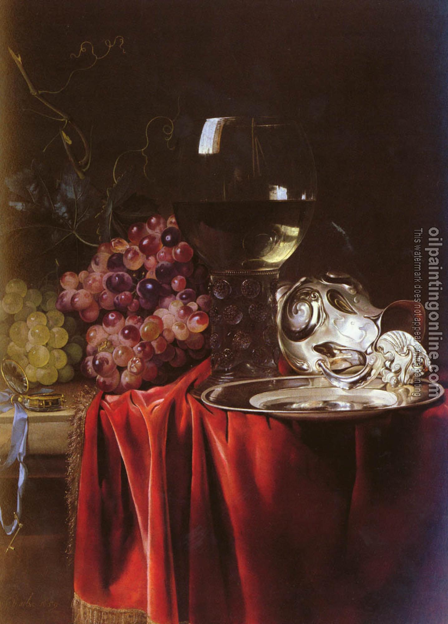 Aelst, Willem van - A Still Life of Grapes, a Roemer, a Silver Ewer and a Plate